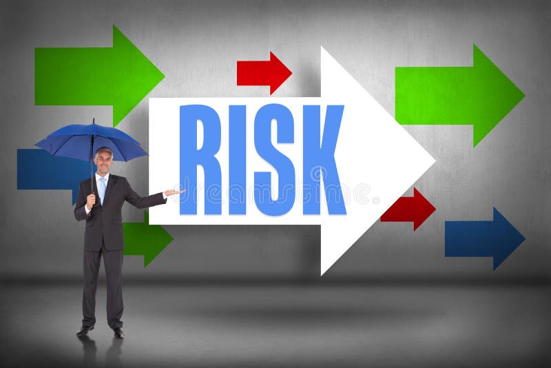 Risk Against Arrows Pointing Stock Illustration - Illustration of