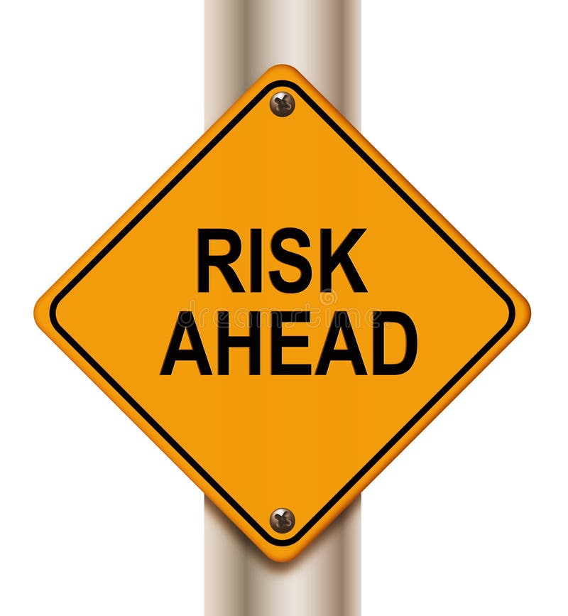 Risk ahead sign stock illustration. Illustration of protection - 21134708