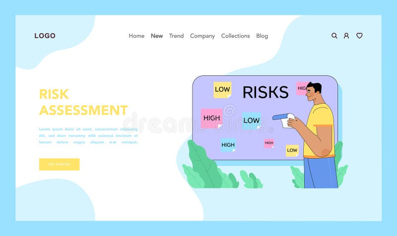 Risk Assessment Concept. Flat Vector Stock Vector - Illustration of