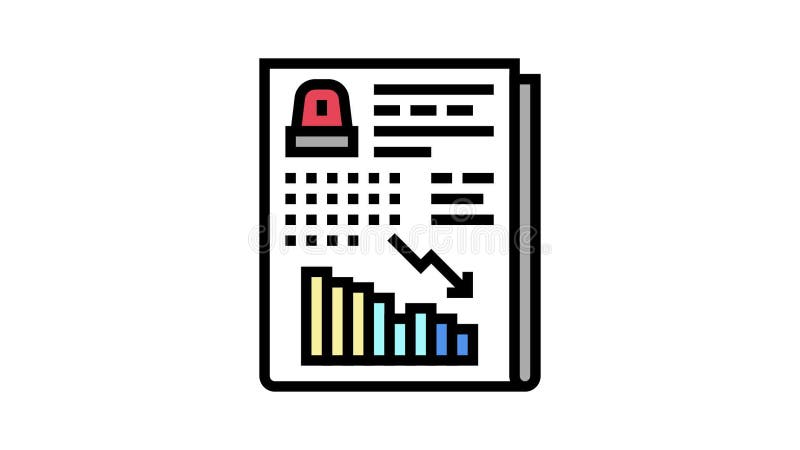 Risk assessment and reduction color icon animation