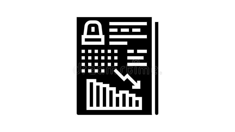 Risk assessment and reduction glyph icon animation
