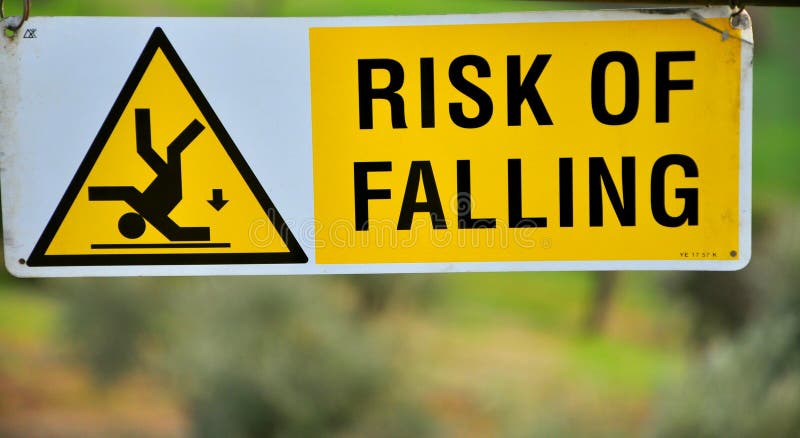 Risk of falling sign