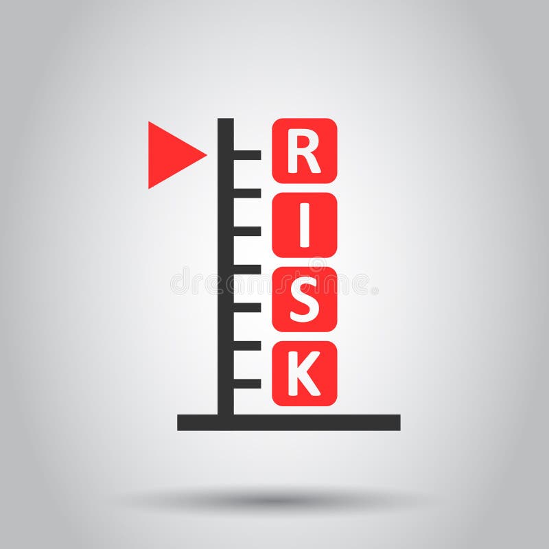 Risk Level Icon in Flat Style. Result Vector Illustration on White