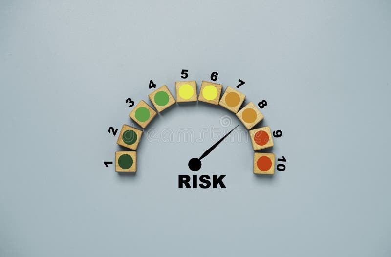 Risk Level Indicator Rating Print Screen Wooden Cube Block since Low To