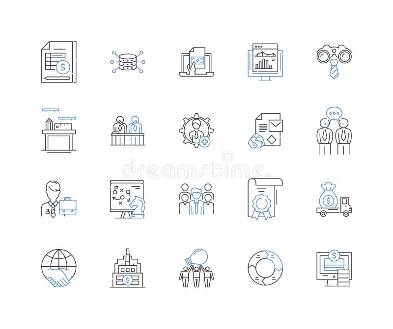 Risk Management and Assessment Line Icons Collection. Hazard, Liability