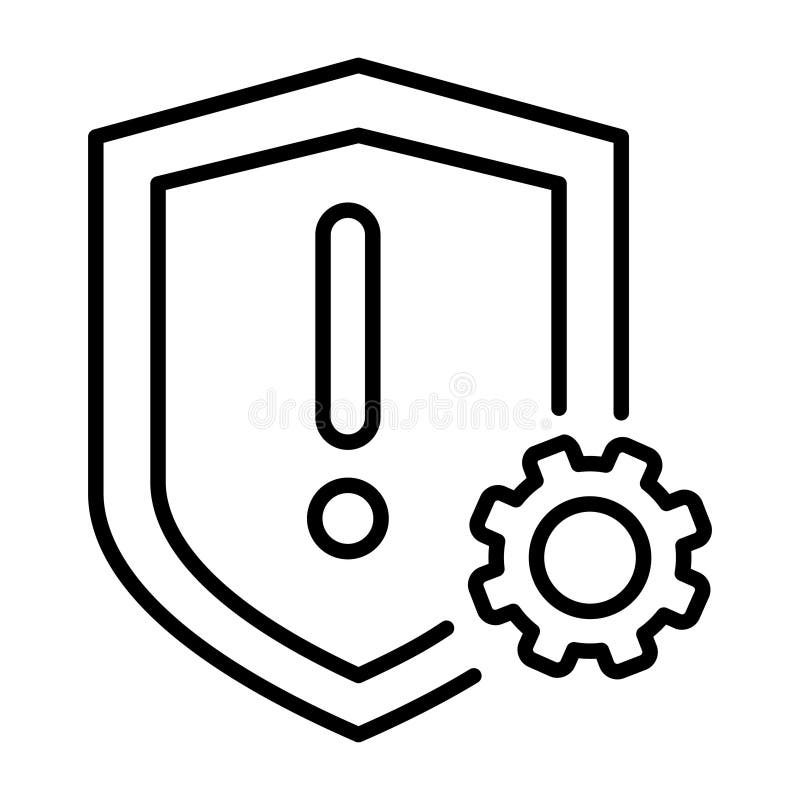 Risk Management Black and White Icon Illustration Stock Vector