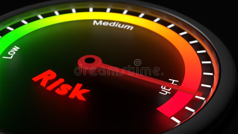 Risk Management Concept Meter Showing High Risk Stock Illustration