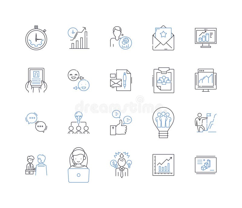 Risk Management and Mitigation Line Icons Collection. Insurance
