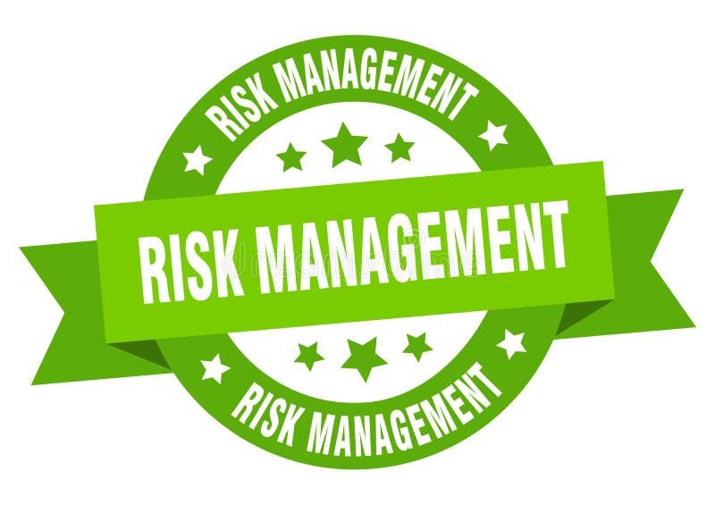 Risk Management Round Ribbon Isolated Label. Risk Management Sign Stock