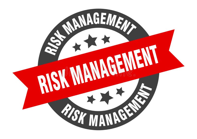 Risk Management Sign. Risk Management Round Ribbon Sticker Stock Vector