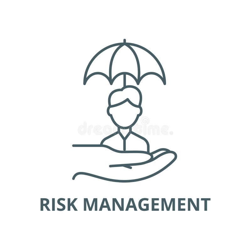 Risk Management Vector Line Icon, Linear Concept, Outline Sign, Symbol