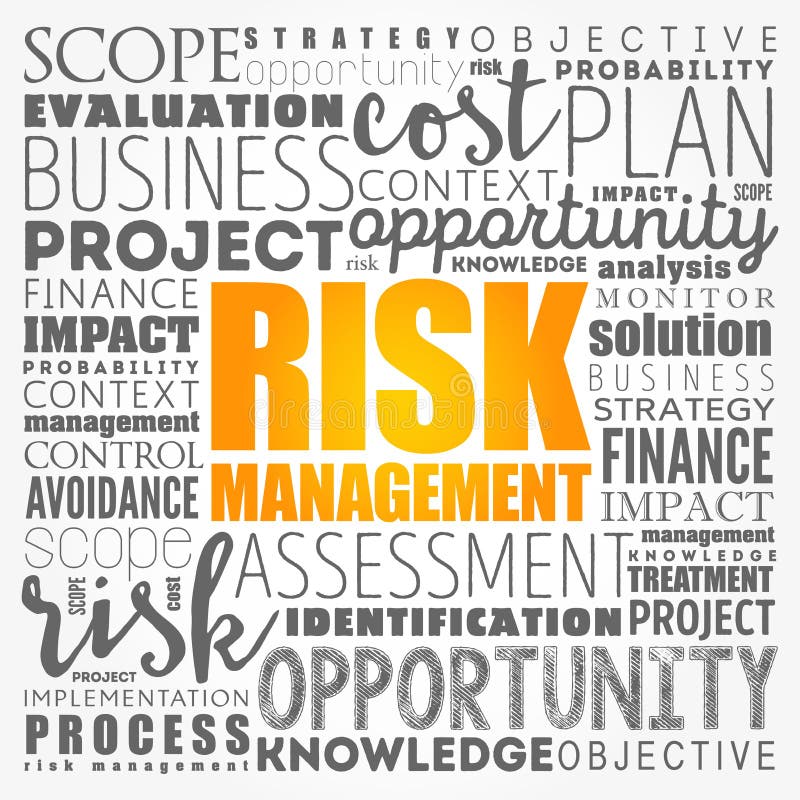 Risk Management Word Cloud Collage Stock Illustration - Illustration of