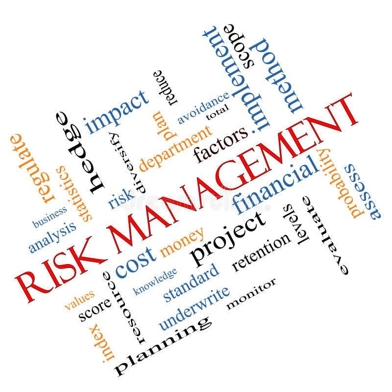 Risk Management Word Cloud Concept Angled Stock Photography - Image