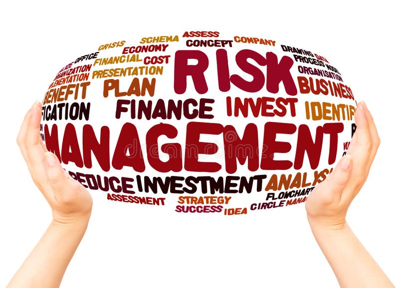 Risk Management Word Cloud Hand Sphere Concept Stock Illustration