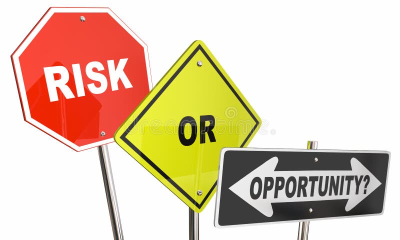 Risk or Opportunity Street Direction Signs Stock Illustration