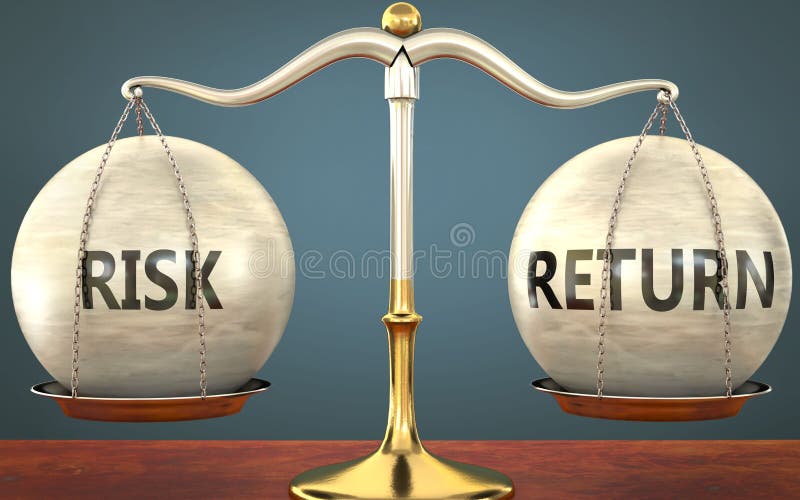 Risk and Return As a Choice - Pictured As Words Risk, Return on Road