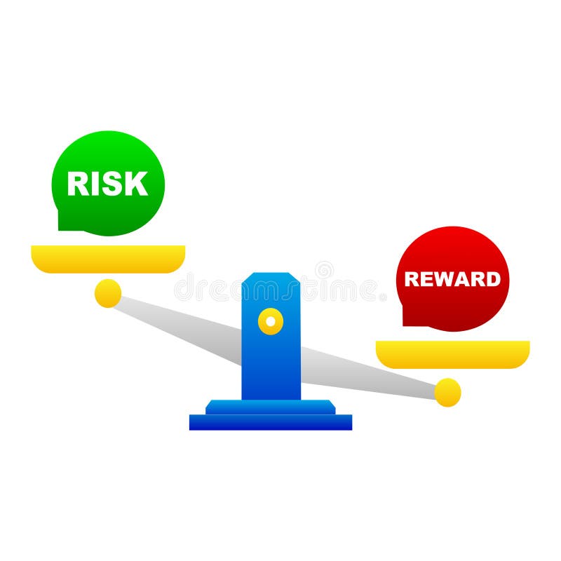 Risk vs Reward Balance Concept. Vector Illustration. Risk reward balance illustration vectors