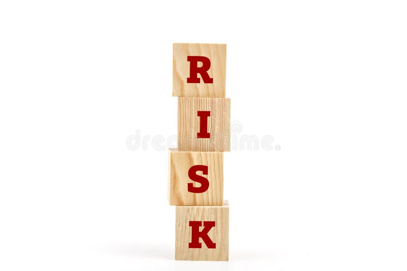 Risk word written on cube shape. stock photo