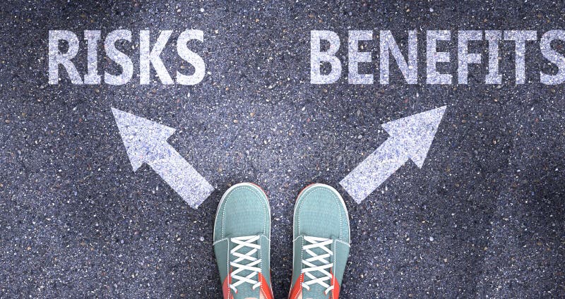 Risks and Benefits in Balance - Pictured As a Scale and Words Risks