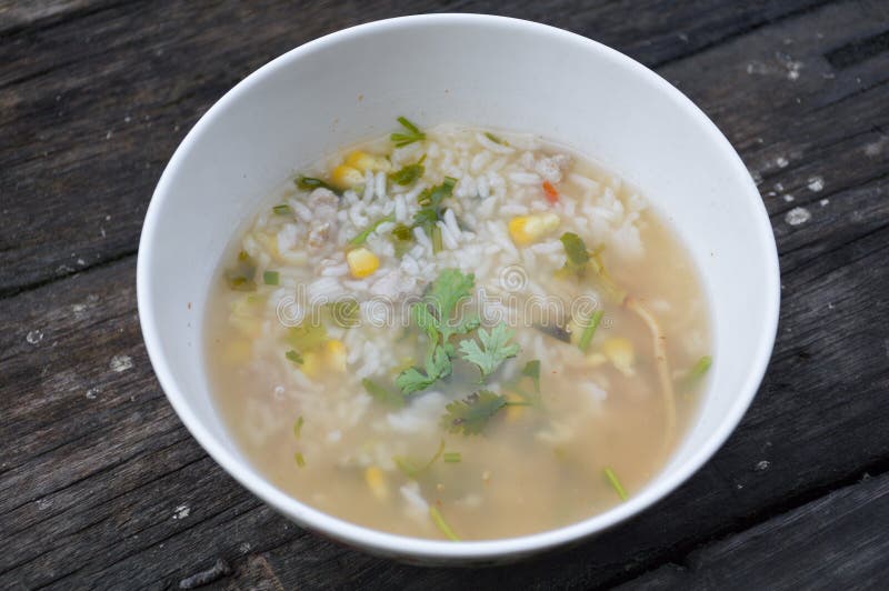 Riso bollito - Cibo thailandese fotografia stock