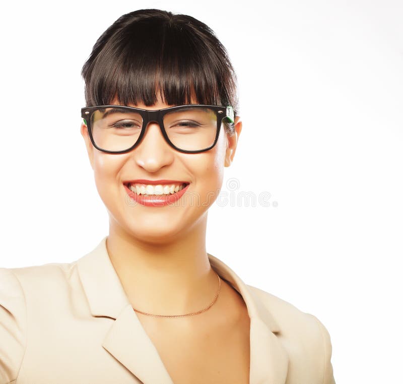 Riso novo do executivo de mulher do negócio fotografia de stock Riso novo do executivo de mulher do negócio fotografia de stock