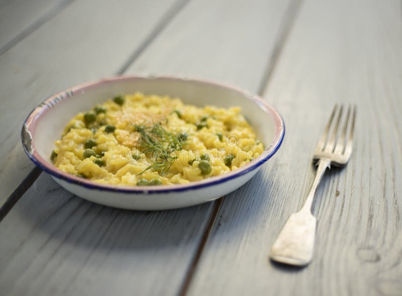 Risotto with Beans and Saffron Stock Image Image of recipe