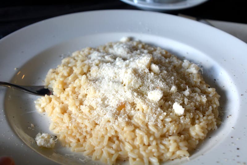 Risotto with Cheese Sauce and Parmesan Stock Image Image of rice