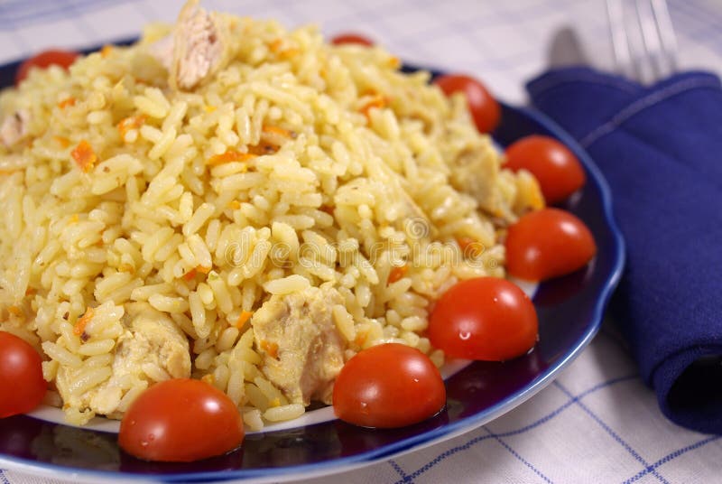 Risotto with chicken stock image. Image of lunch, dish 23334987