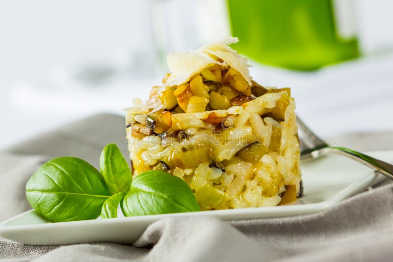 Risotto with eggplant stock photo. Image of eggplant 81340432