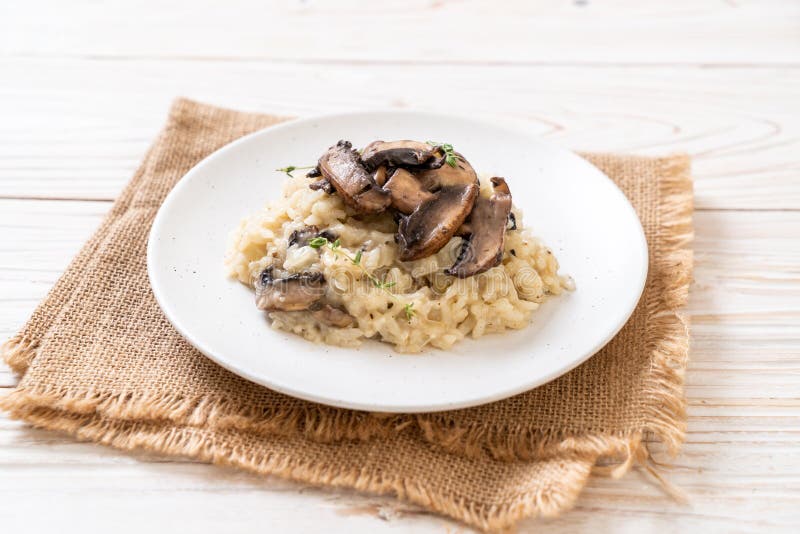 Risotto with Mushroom and Cheese Stock Photo Image of cauliflower