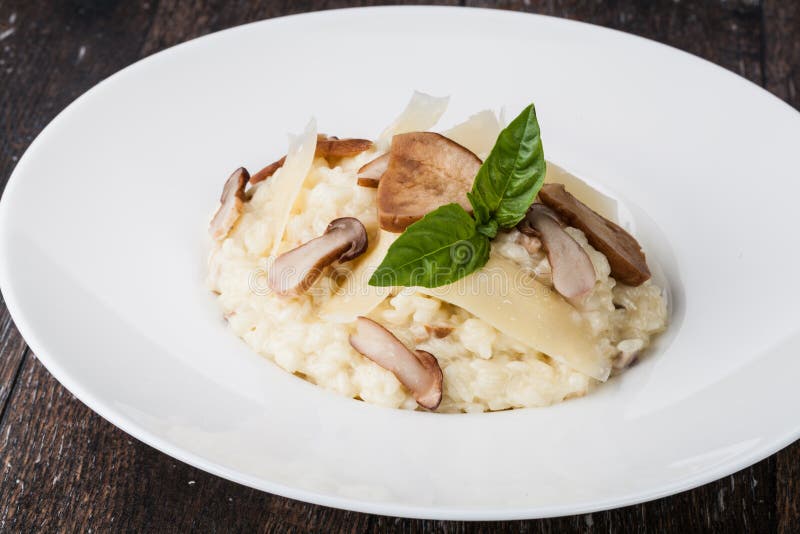 Risotto with Porcini Mushroom Stock Photo Image of nutrition, food