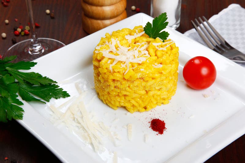 Risotto with Saffron, Risotto Alla Milanese Stock Image Image of rice