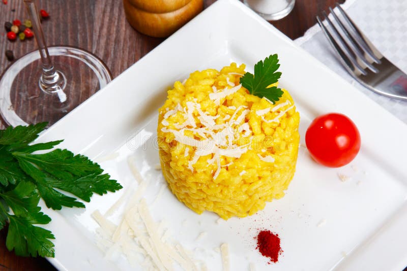 Risotto with saffron, risotto alla milanese royalty free stock image Risotto with saffron, risotto alla milanese royalty free stock image