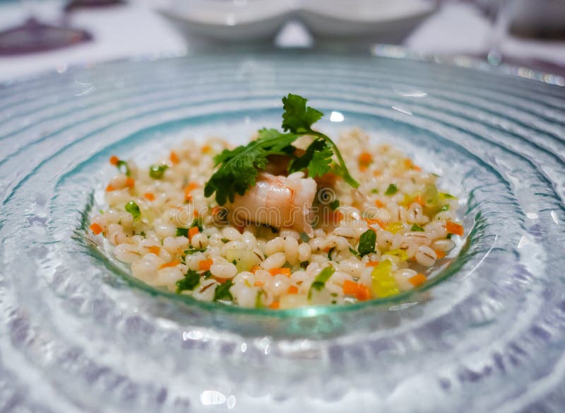 Risotto with shrimp stock image. Image of morsel, dinner 146641487