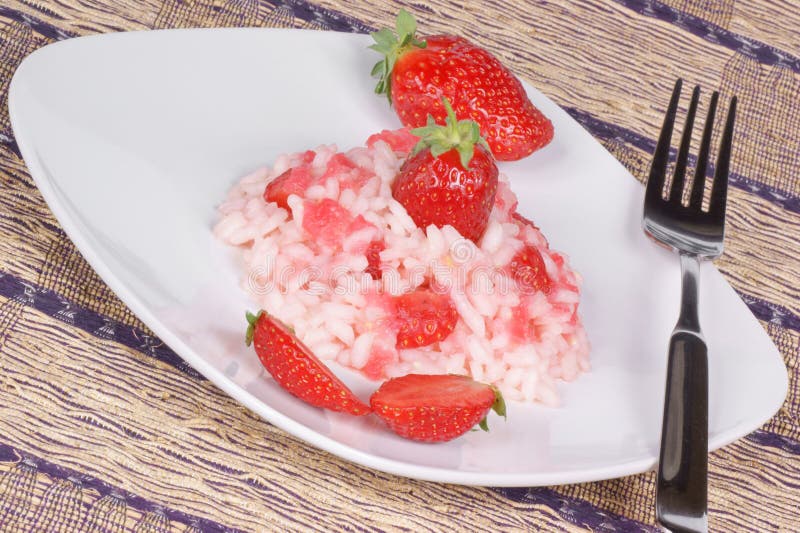 Risotto with strawberries