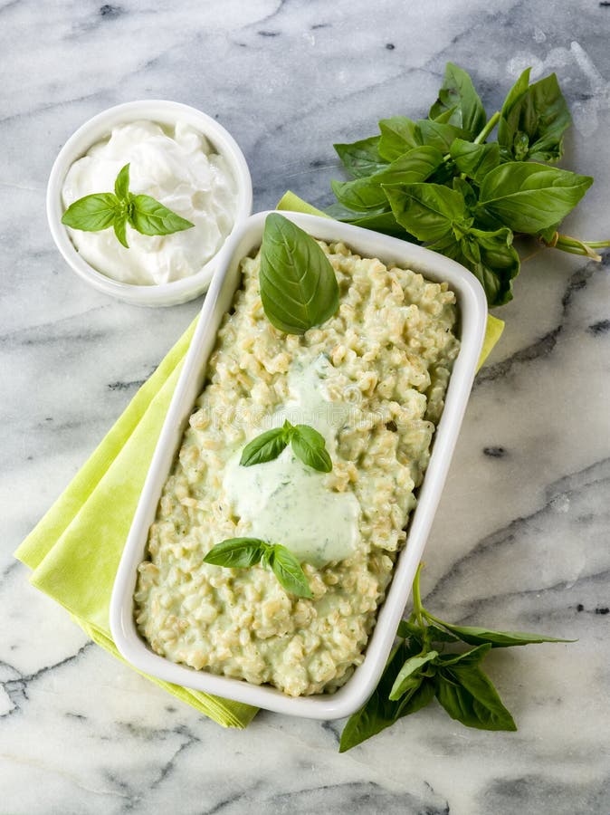 Risotto with Yogurt and Basil Stock Photo Image of mediterranean