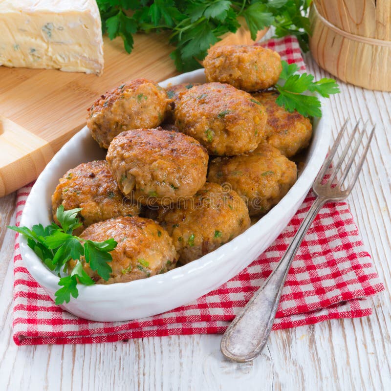 Rissole with mould cheese and parsley royalty free stock photo