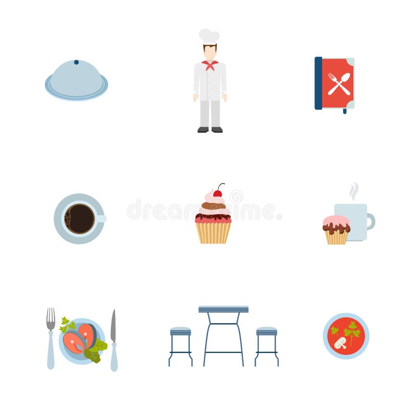 Ristorante piano che cucina l'icona di app di web: bistecca del cuoco unico del cuoco royalty illustrazione gratis Ristorante piano che cucina l'icona di app di web: bistecca del cuoco unico del cuoco royalty illustrazione gratis