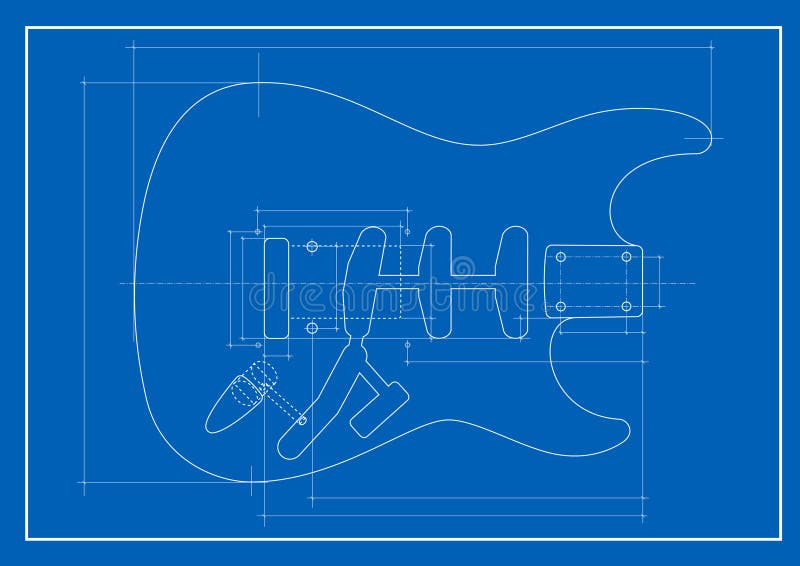Ritninggitarr stock illustrationer