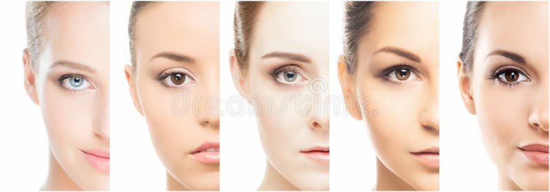 Ritratti delle giovani donne nel trucco fotografia stock libera da diritti Ritratti delle giovani donne nel trucco fotografia stock libera da diritti