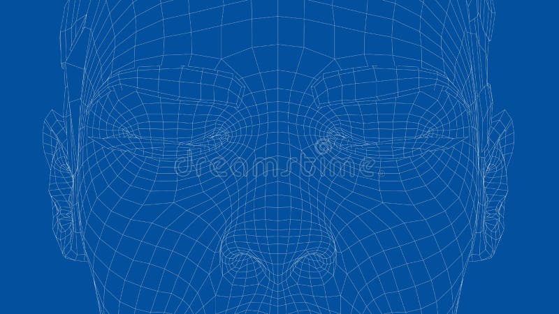Ritratti wireframe di una giovane bellissima ragazza illustrazione vettoriale