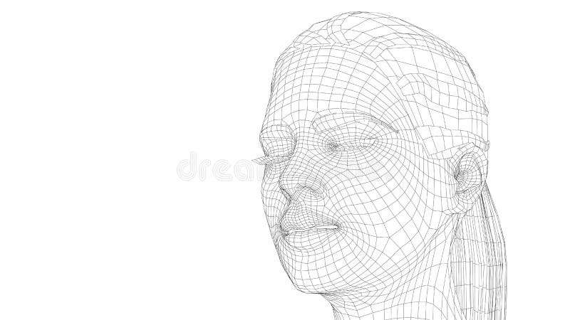 Ritratti wireframe di una giovane bellissima ragazza royalty illustrazione gratis