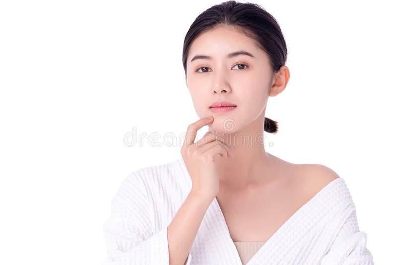 Ritratto, bella ragazza asiatica, pulisce il concetto di pelle nuda La bellezza asiatica si scontra con la nudità e il benessere immagine stock libera da diritti Ritratto, bella ragazza asiatica, pulisce il concetto di pelle nuda La bellezza asiatica si scontra con la nudità e il benessere immagine stock libera da diritti