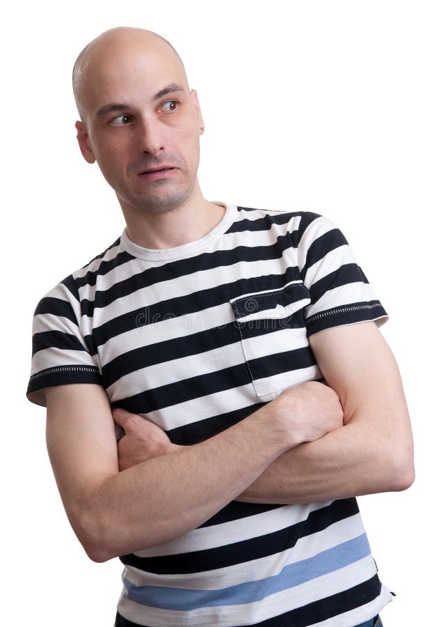 Portrait of unhappy young man isolated over white. Portrait of unhappy young man isolated over white