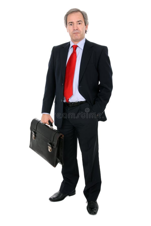 Ritratto dell'uomo d'affari che tiene una cartella