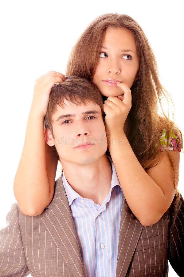 Ritratto dell'uomo e della donna, è isolata. immagini stock libere da diritti Ritratto dell'uomo e della donna, è isolata. immagini stock libere da diritti