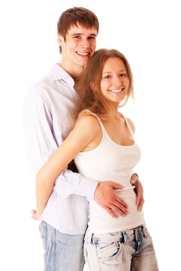 Ritratto dell'uomo e della donna, è isolato. immagine stock libera da diritti Ritratto dell'uomo e della donna, è isolato. immagine stock libera da diritti
