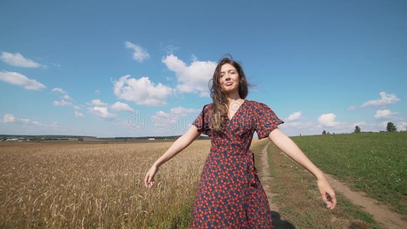 Ritratto della ragazza nel campo di estate