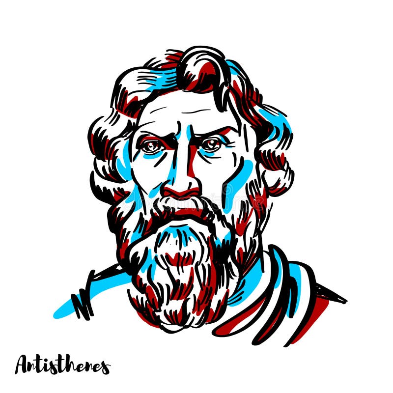 Antisthenes engraved vector portrait with ink contours on white background. Greek philosopher and a pupil of Socrates. Antisthenes first learned rhetoric under Gorgias before becoming an ardent disciple of Socrates. Antisthenes engraved vector portrait with ink contours on white background. Greek philosopher and a pupil of Socrates. Antisthenes first learned rhetoric under Gorgias before becoming an ardent disciple of Socrates