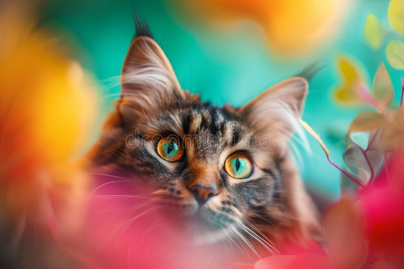 Ritratto di gatto. felino ornitologico. gattino domestico. bello immagine stock